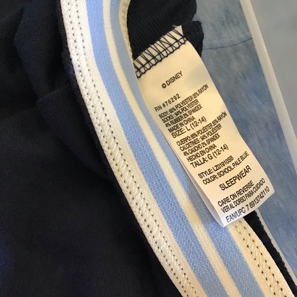 Disney Stitch 3pc Cute Cartoon Sleepwear Pajama Set Size Large 12-14 - Picture 10 of 10